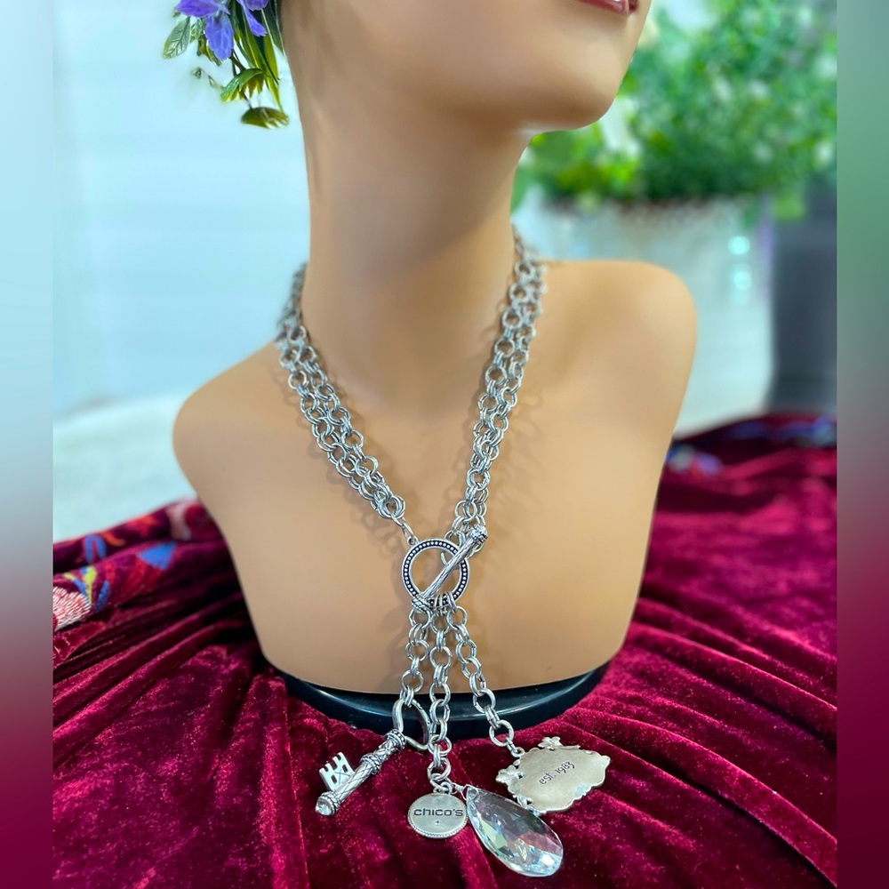 Gorgeous Silver Multi Charm Necklace